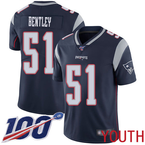 New England Patriots Football #51 100th Limited Navy Blue Youth Ja Whaun Bentley Home NFL Jersey->women nfl jersey->Women Jersey
